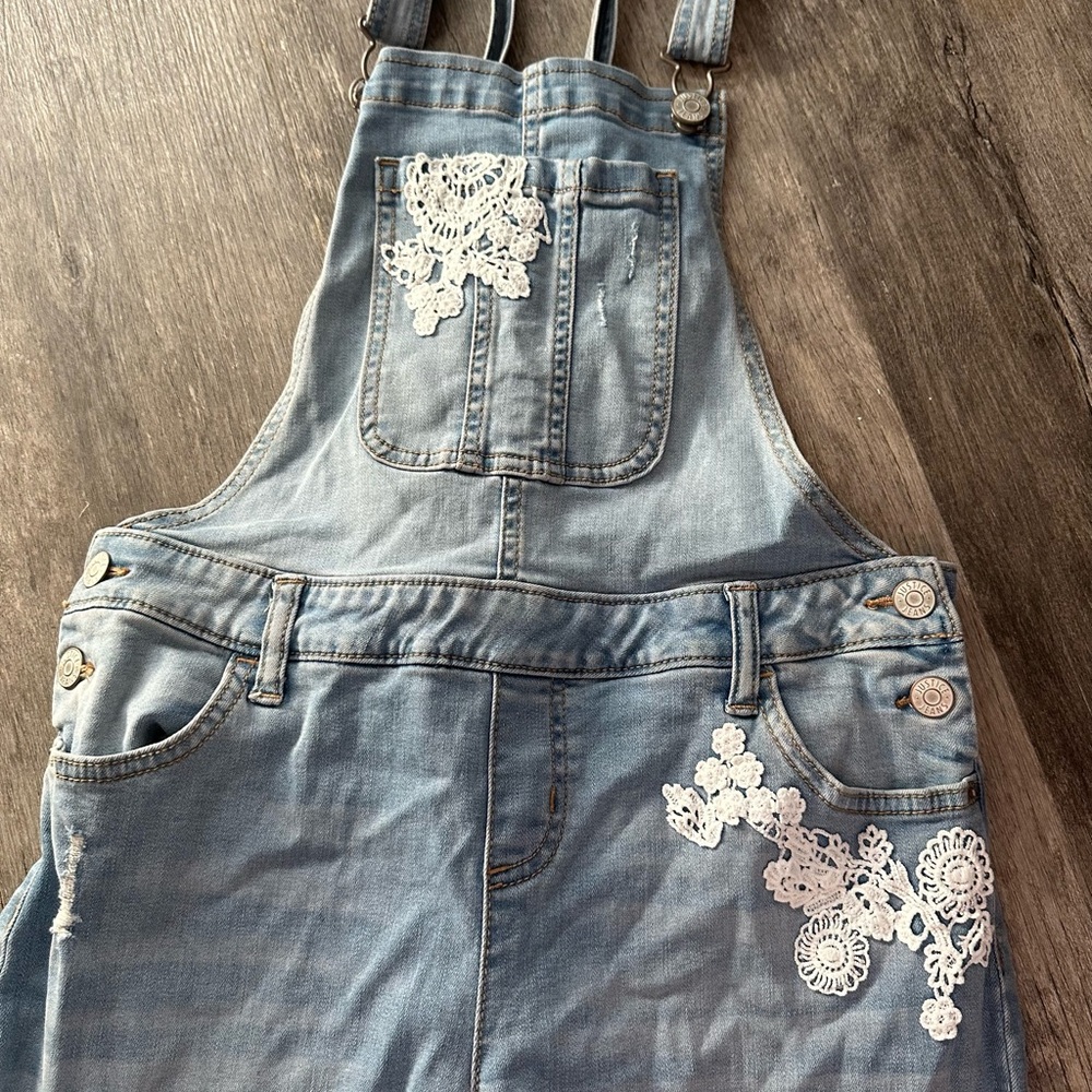 New! Justice Girls Denim Overalls Size 16 Regular NWT - Picture 3 of 8